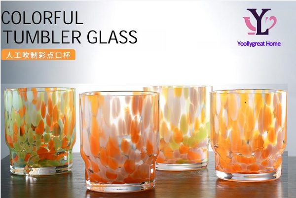 Colorful tumbler glass