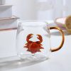 3D Double glass cup