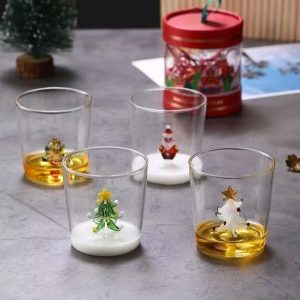 3D Double glass cup
